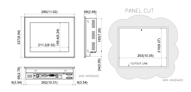 COMFILE CUPC CPCV5-102BR Dimension
